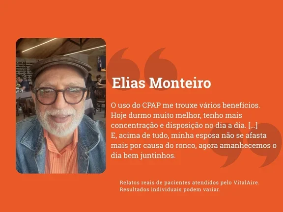 Depoimento de Elias dos benefícios do uso do CPAP