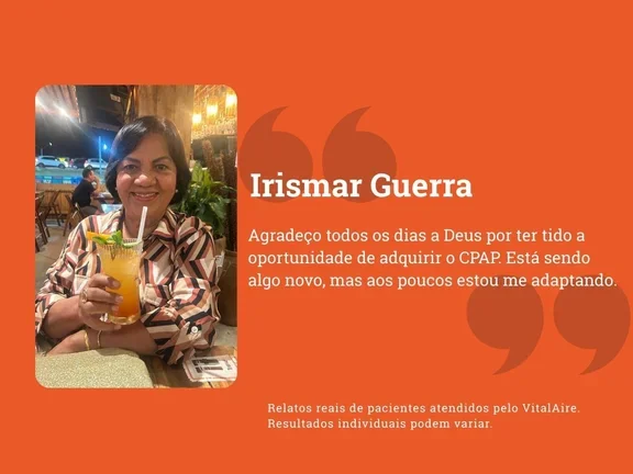 Depoimento de Irismar dos benefícios do uso do CPAP