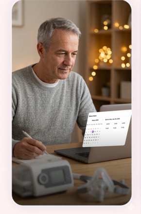 Homem agendando online