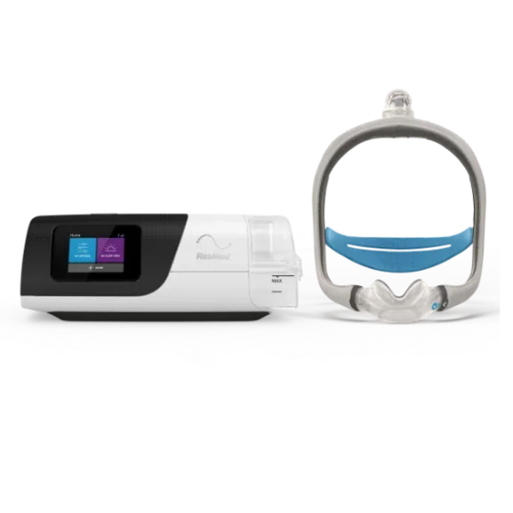 Imagem dos produtos AirSense S11 Resmed e Máscara AirTouch N30i